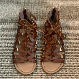 Steve Madden Leather Lace-Up Gladiator Sandals